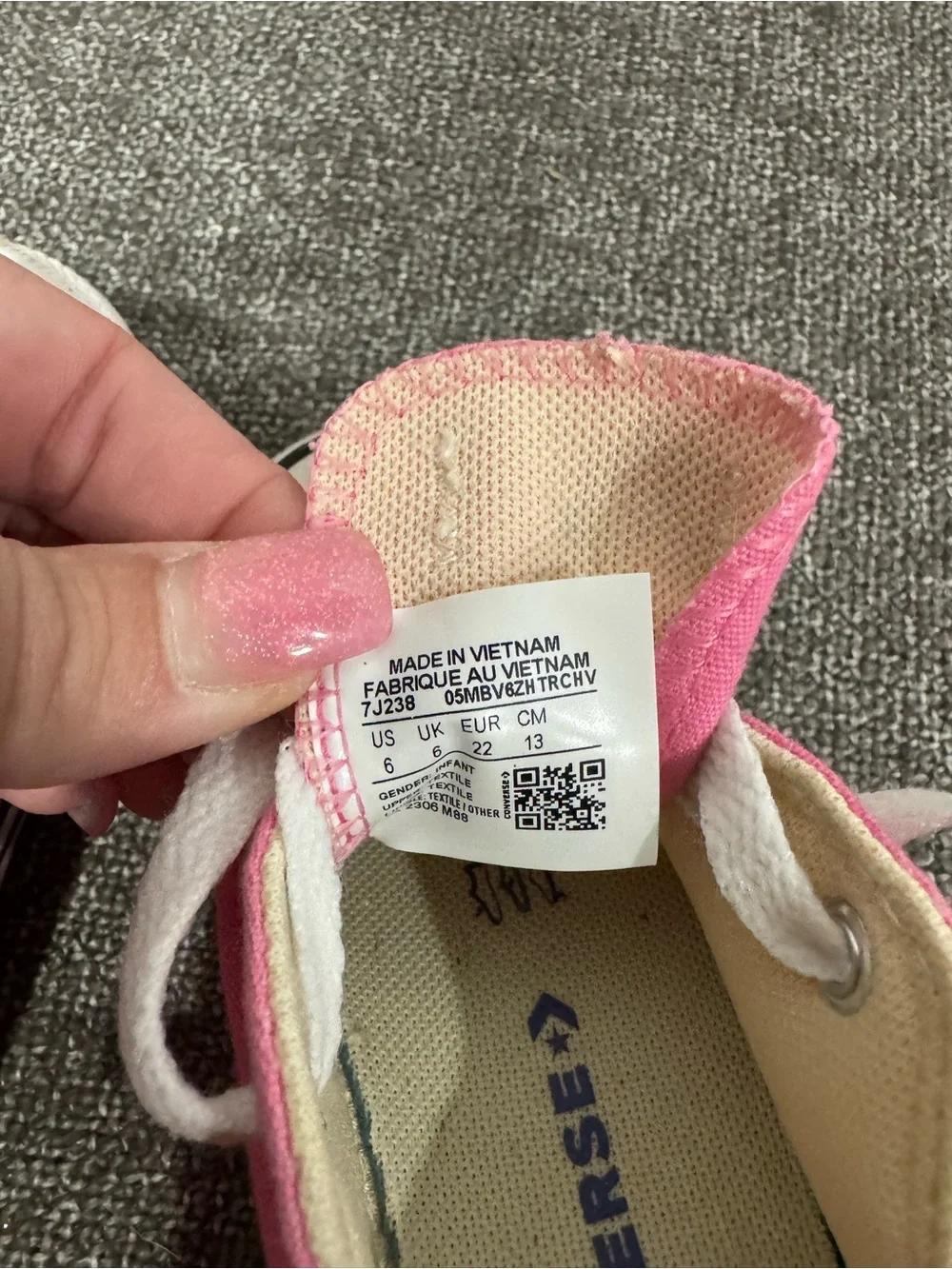 Converse Kids Pink Canvas Lace-Up Sneakers with White Accents